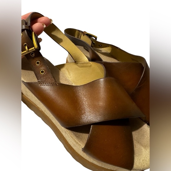 Michael Kors Becker Burnished Leather Flatform Sandal - Picture 3 of 11